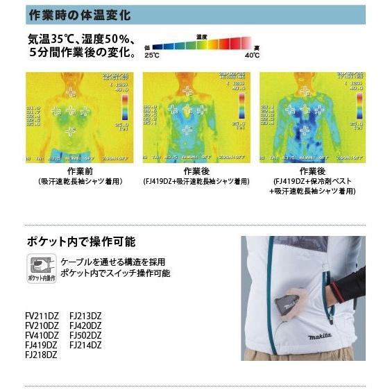 マキタ マキタ 充電式ファンジャケット FJ502DZ (グレー) 3L
