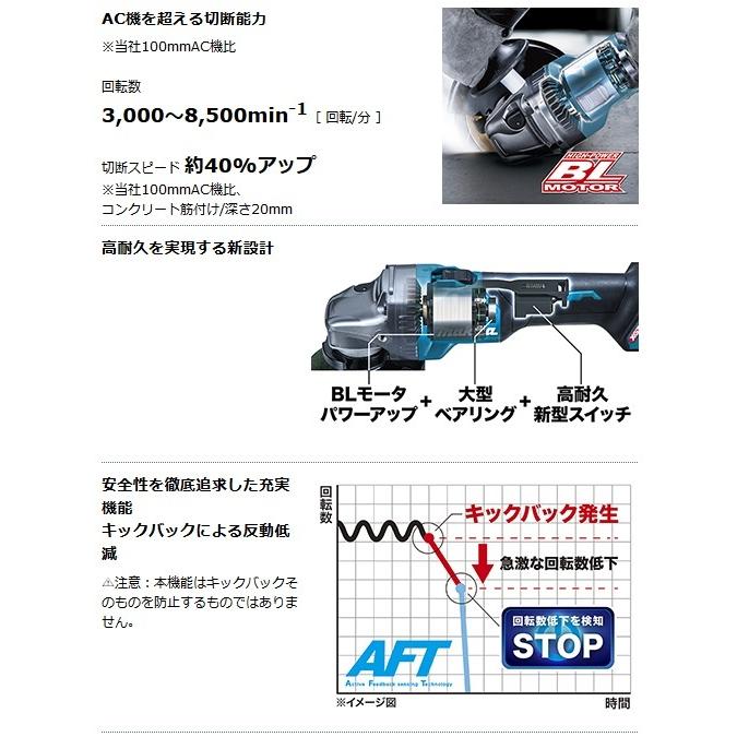 マキタ マキタ 充電式ディスクグラインダ 125mm GA018GZ (40Vmax マキタ マキタ 充電式ディスクグラインダ 125mm GA018GZ (40Vmax