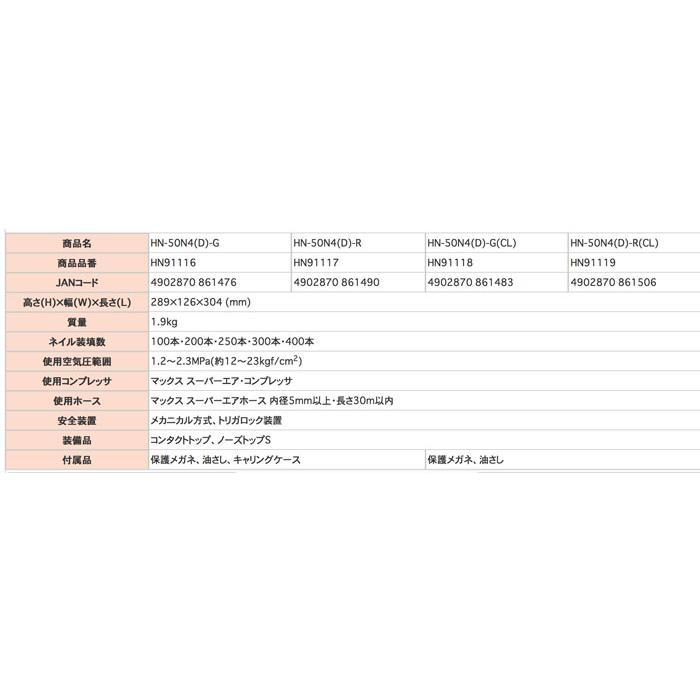 マックス（MAX） 高圧コイルネイラ HN-50N4(D)-R マイスターレッド