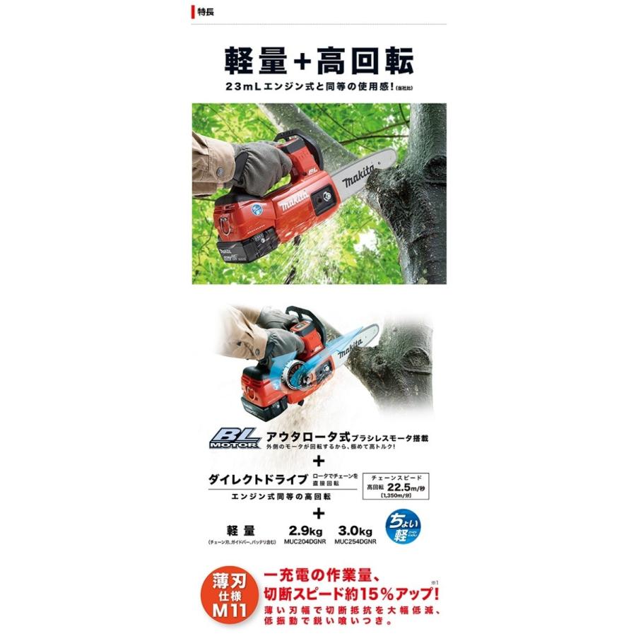マキタ（makita） 充電式チェンソー(ガイドバー長さ 200mm) MUC204DGNR