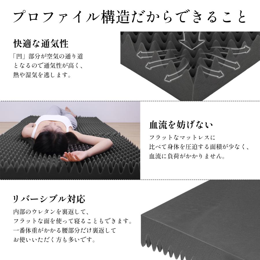 マットレス セミダブル 三つ折り【高密度ハード＋消臭タイプ】高反発 折りたたみ  高反発マットレス ベッドマットレス 極厚10cm 3つ折り 29D 220N 防災グッズ |  | 11