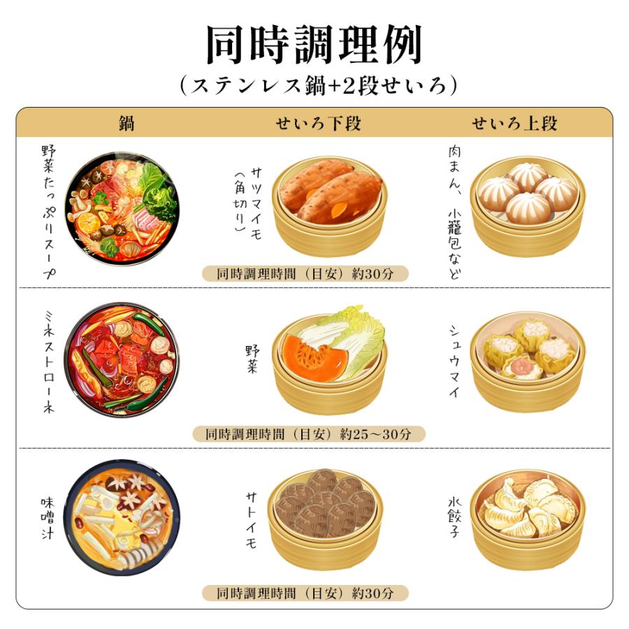 せいろ 蒸し器 竹せいろ 21cm 2段 鍋なし 本体2個 蓋1個 中華せいろ