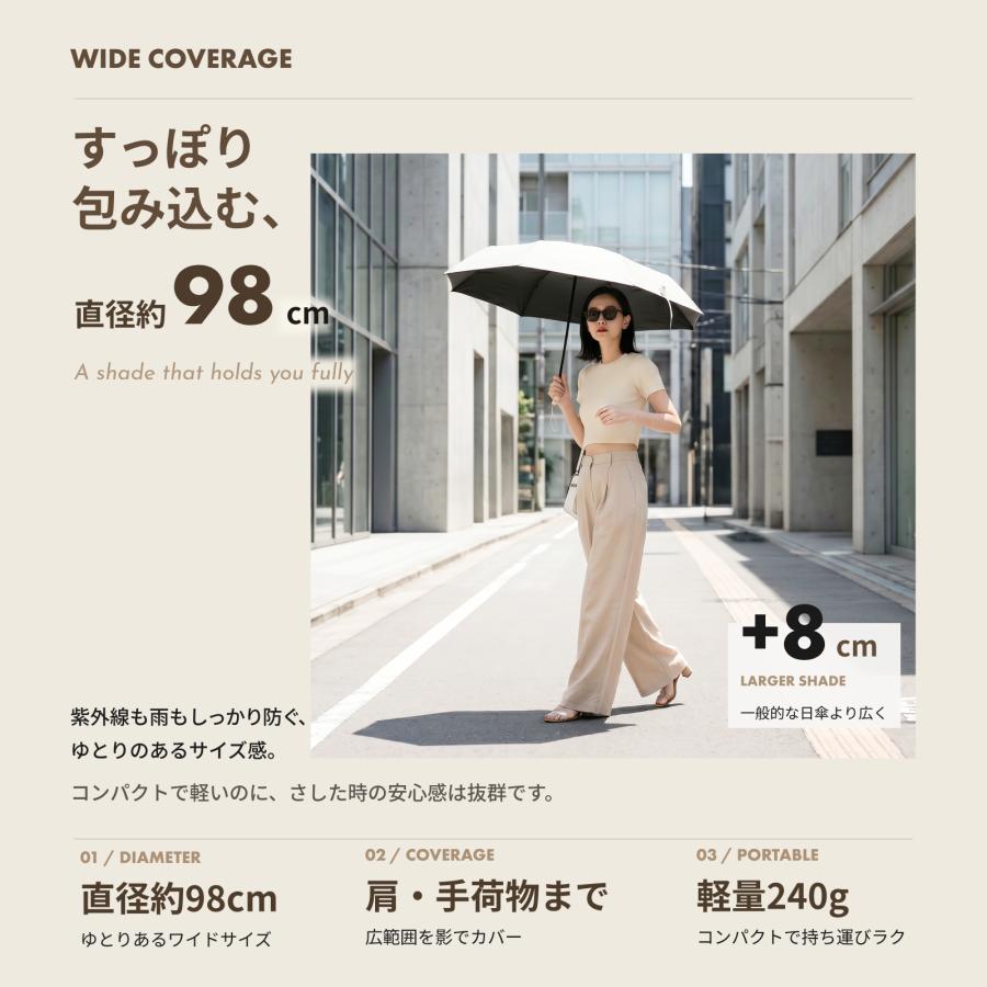日傘 折りたたみ傘 レディース メンズ 完全遮光100% UVカット100% UPF50+ 自動開閉 形状記憶 軽量 超撥水 晴雨兼用 遮熱 ギフトBOX付 monozu |  | 08