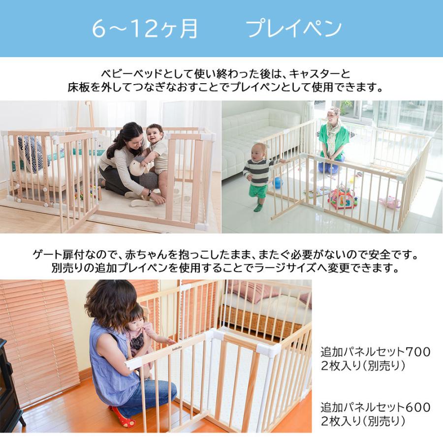 バブブ ベビーベッド用追加パネル2枚セット700 babubu. BD-003 サークル プレイペン パーテーション キッズコーナー ベンチ デスクにも |  | 03