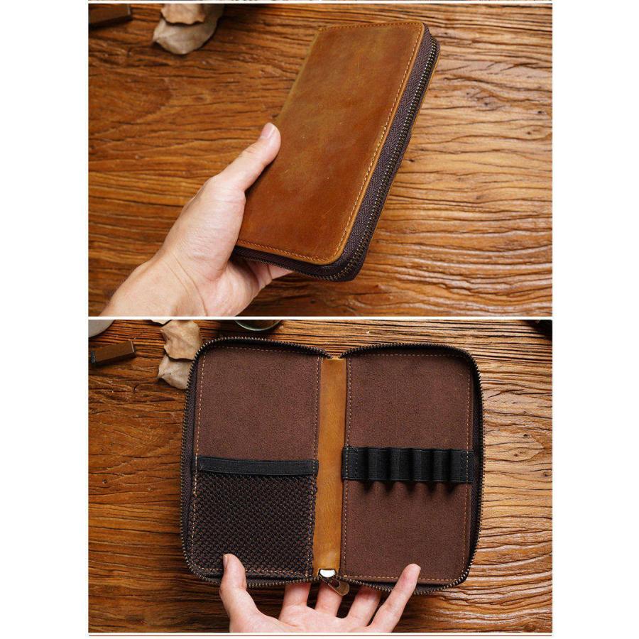 【極美品】ガンゾ　マエストロ　ペンケース　筆箱　レザー　本革　ビジネス　ブラウン 極美品】ガンゾ マエストロ ペンケース 筆箱 レザー 本革 ビジネス