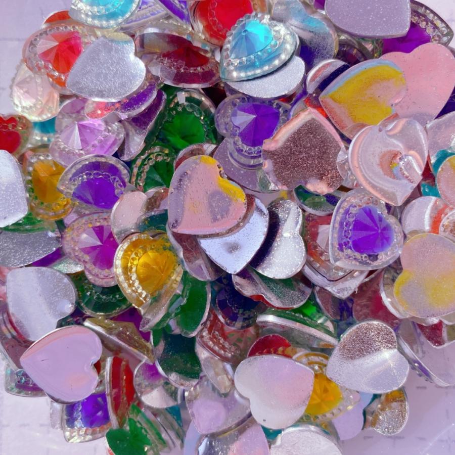 10gセット ハートストーン デコパーツ キラキラ 貼り付けパーツ