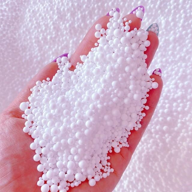 500cc ホワイトフォームビーズ 白 発泡ビーズ 1~5mm サイズミックス  