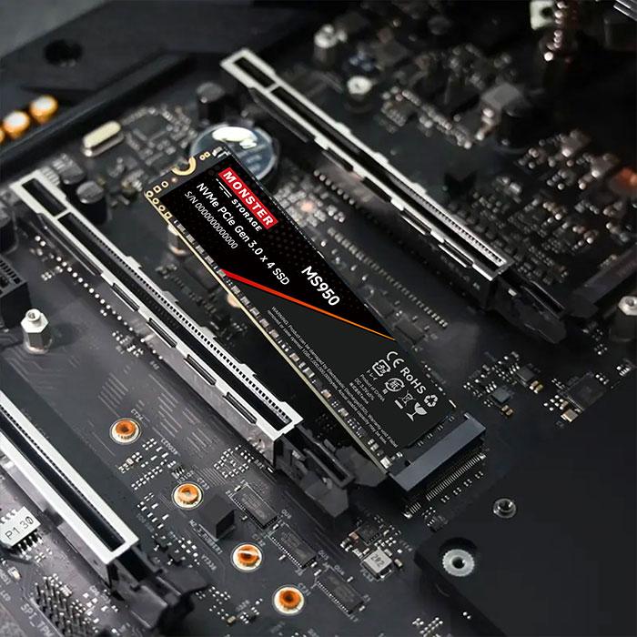 Monster Storage SSD 1TB NVMe SSD PCIe Gen 3×4 読み取り: 3,520MB/s 書き込み：2,900MB/s 内蔵SSD M.2 Type 2280 3D NAND 国内保証 MS950G30PCIe3-01TBの画像