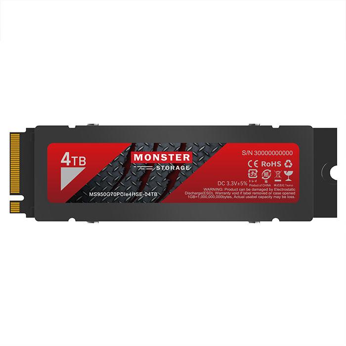 Monster Storage SSD 4TB NVMe PCIe Gen4×4 PS5確認済み R:7,100MB/s W