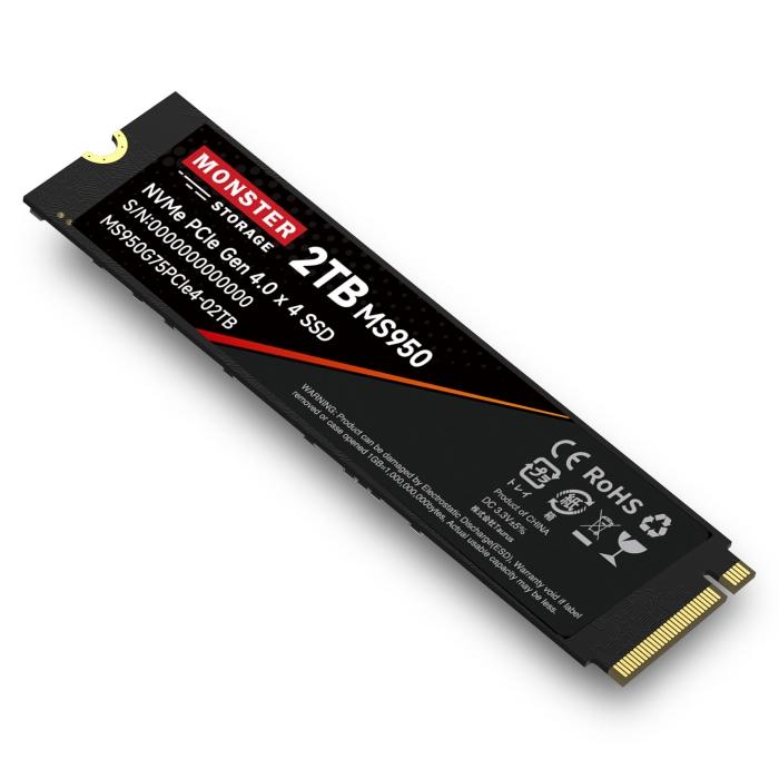 Monster Storage 2TB NVMe SSD PCIe Gen 4×4 最大読込: 7,400MB Monster Storage 2TB NVMe SSD PCIe Gen 4×4 最大読込: 7,400MB