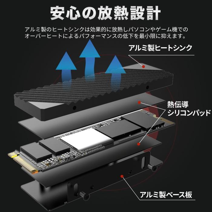 Monster Storage 2TB NVMe SSD PCIe Gen 4×4 R:7,000MB/s W:6,000MB/s PS5確認済み ヒートシンク付き M.2 Type 2280 内蔵 SSD 3D TLC 国内正規品 5年保証｜monster-storage｜05