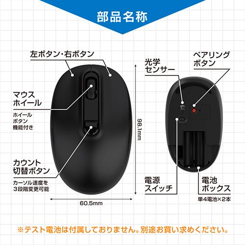 SUNEAST Bluetoothマウス 電池式 静音 Win/Mac両対応 左右ボタンブラック 光学センサー方式 ワイヤレス対応 軽量 電池交換式 左右対称 国内正規品｜monster-storage｜02