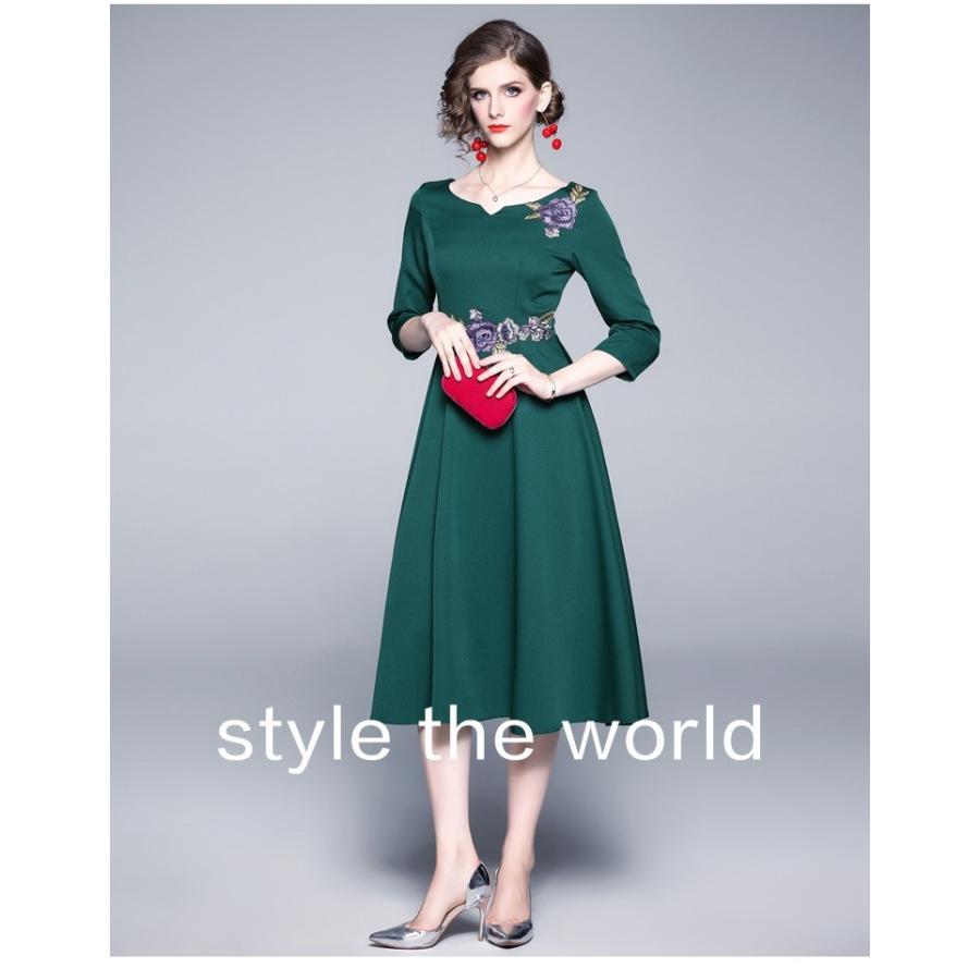 骨格ストレートm 3l パーティー 二次会 結婚式 披露宴大人優雅 上品刺繍 バレリーナネックドレスワンピース Yf Yl Md S Monsteratokyo 通販 Yahoo ショッピング