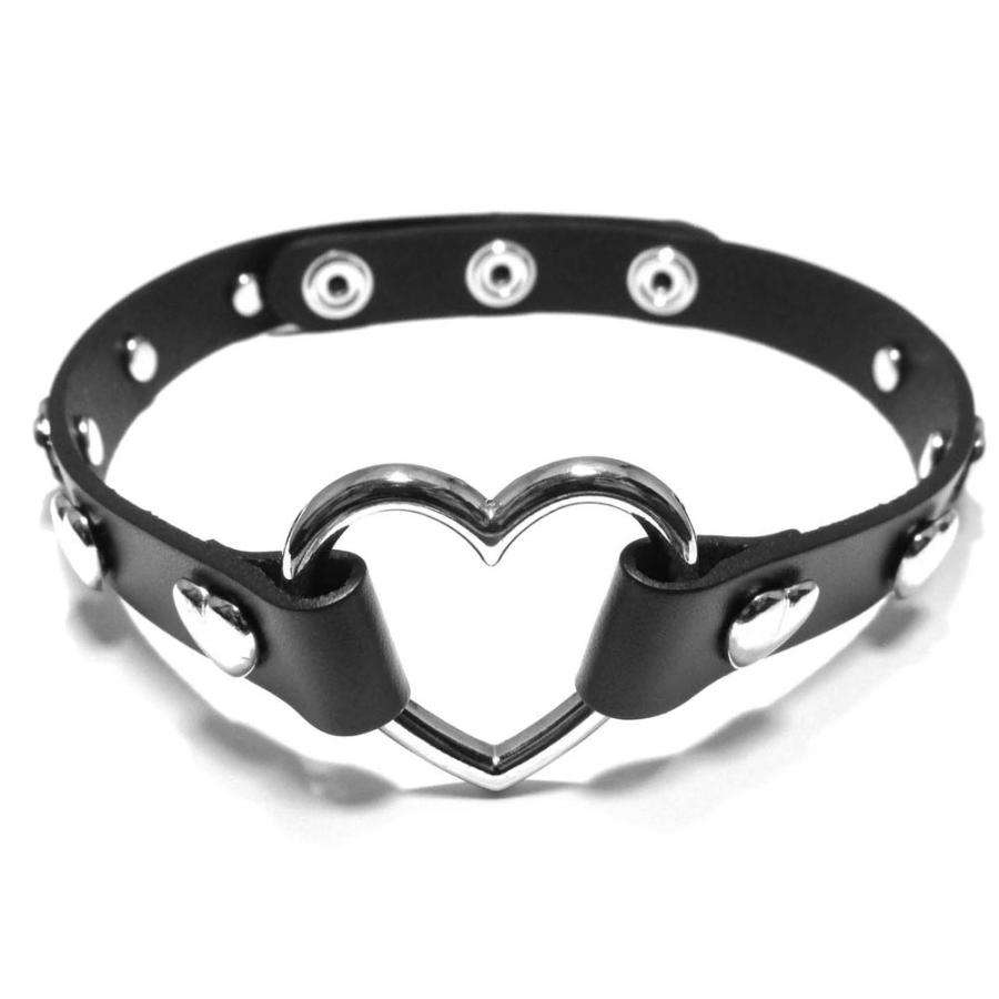 Hart（ハート） フロントリングレザーゴシックパンクチョーカー サイド