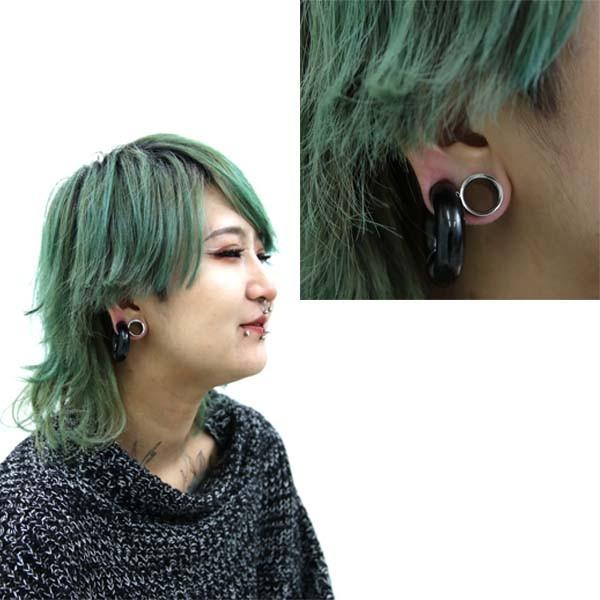 ボディピアス 8G 6G 4G 2G 0G 00G ブラックスプリングボールビーズ