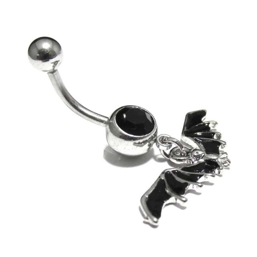 ボディピアス ゴシックパンクコウモリチャームバナナバーベル 14G(1.6