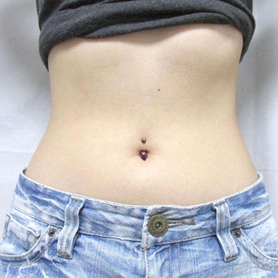 ボディピアス 14G まだら模様ペイント ボール バナナバーベル (1.6mm