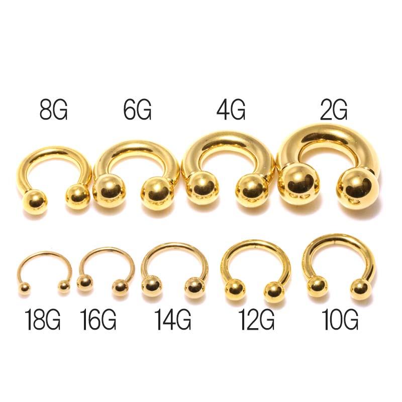 ボディピアス 18G-2G スタンダード ゴールドカラー サーキュラー
