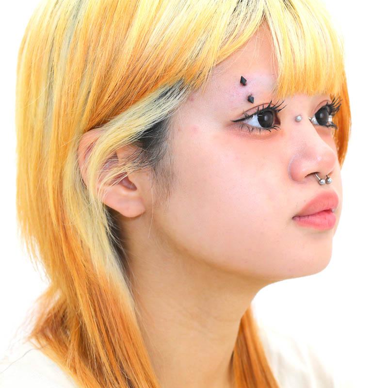 ボディピアス 16G マットブラック コーン カーブドバーベル BPEB-09