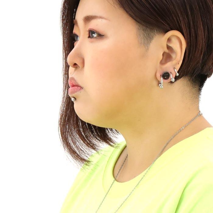 ボディピアス 2G 0G 00G ブラックカラー フラットスターフレッシュ