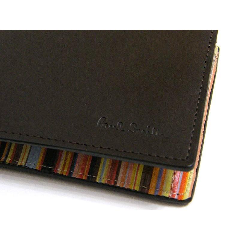 ポールスミス Paul Smith 財布 折りたたみ マルチストライプ 牛革 レザー 箱付き 正規品 新品 ギフト プレゼント 送料無料 PS1072｜monstyle｜02