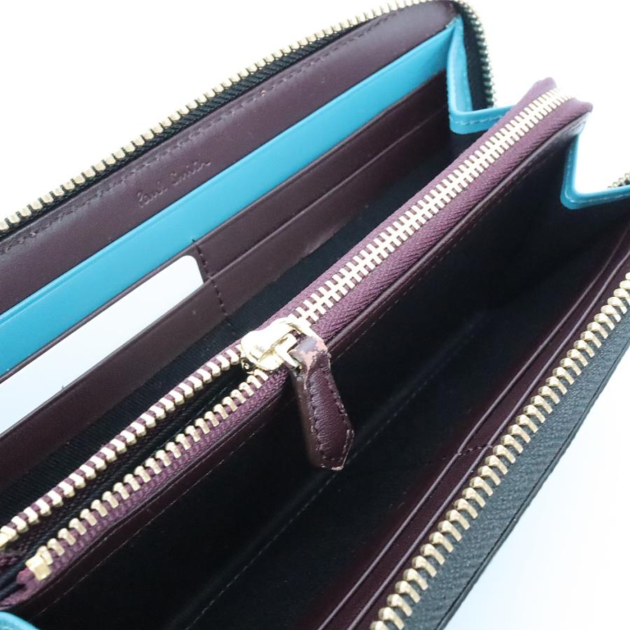 爆安セール 美品 ポールスミス カラーフラッシュ 長財布 L字ファスナー ネイビー 5519 速達メール便