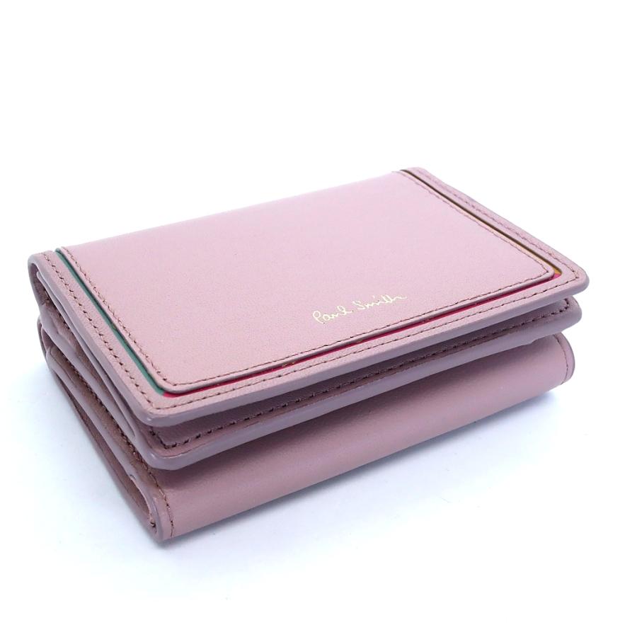 ポールスミス Paul Smith 三つ折り財布 スワールカラーライン牛革 羊革