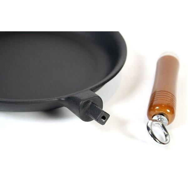 南部鉄器 木柄付きフライパン 小 内径235mm IH・直火・ガスコンロ