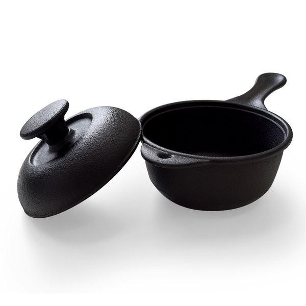 NHK美と若さの新常識で紹介されました 南部鉄器 片手鍋 ミニ鍋 内径15.5cm IH・直火・ガスコンロ対応 フライパン 片手 鍋 鉄鍋の画像