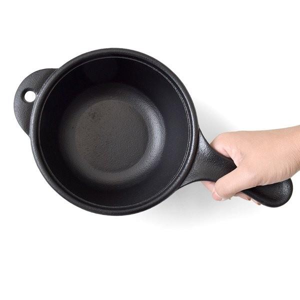 NHK美と若さの新常識で紹介されました 南部鉄器 片手鍋 ミニ鍋 内径15.5cm IH・直火・ガスコンロ対応 フライパン 片手 鍋 鉄鍋の画像