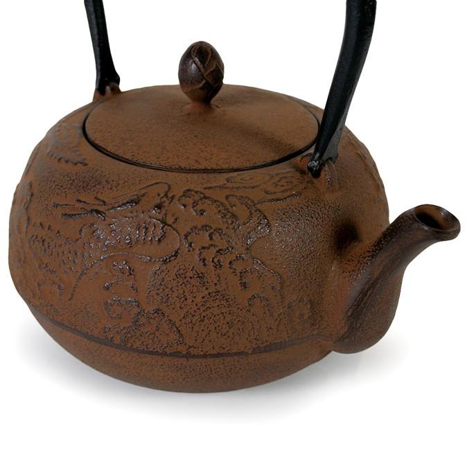 南部鉄器 南部鉄瓶 IH対応 直火対応 龍王 0.8L 錆色 サビ色 IRON