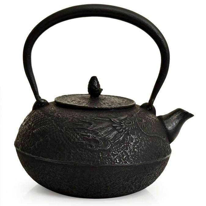 なんやかんや鉄平 南部鉄器 南部鉄瓶 IH対応 直火対応 雲龍 1.3L 錆色 黒 サビ色