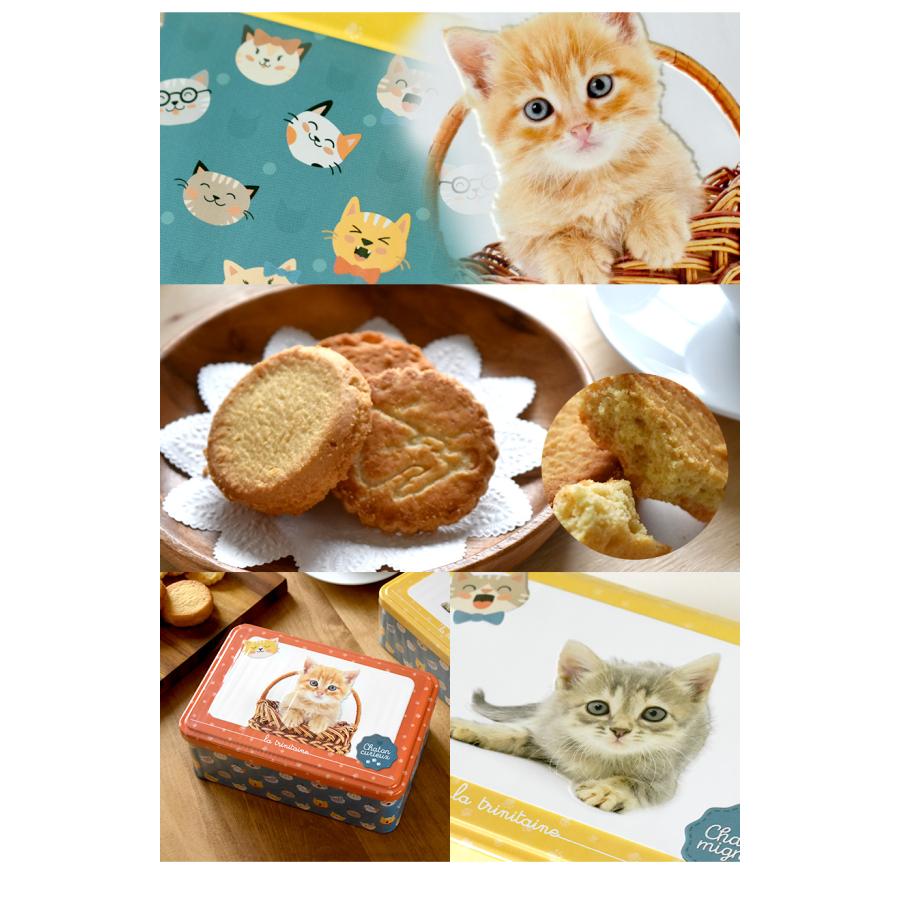 ラ・トリニテーヌ キャッツ缶 子猫 ティン缶入り クッキー缶 ガレット 猫 La Trinitaine かわいい おしゃれ お菓子 焼き菓子 フランス土産 帰省土産 FD511｜montagne-y｜07