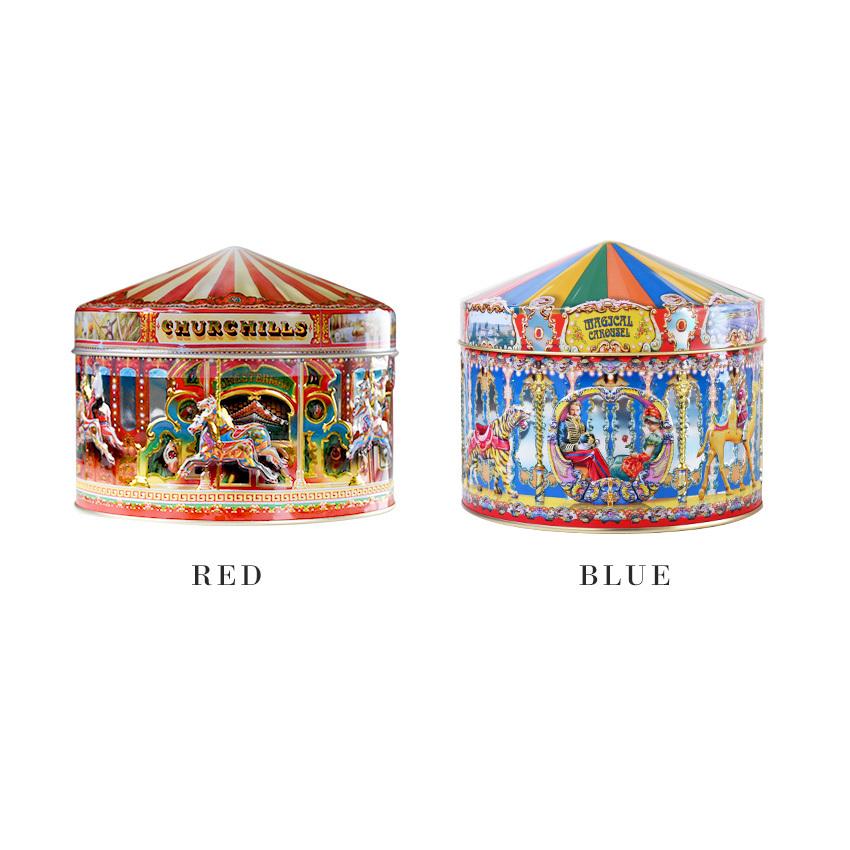 チャーチル メリーゴーランド缶 ティン缶入り ビスケット カルーセル缶