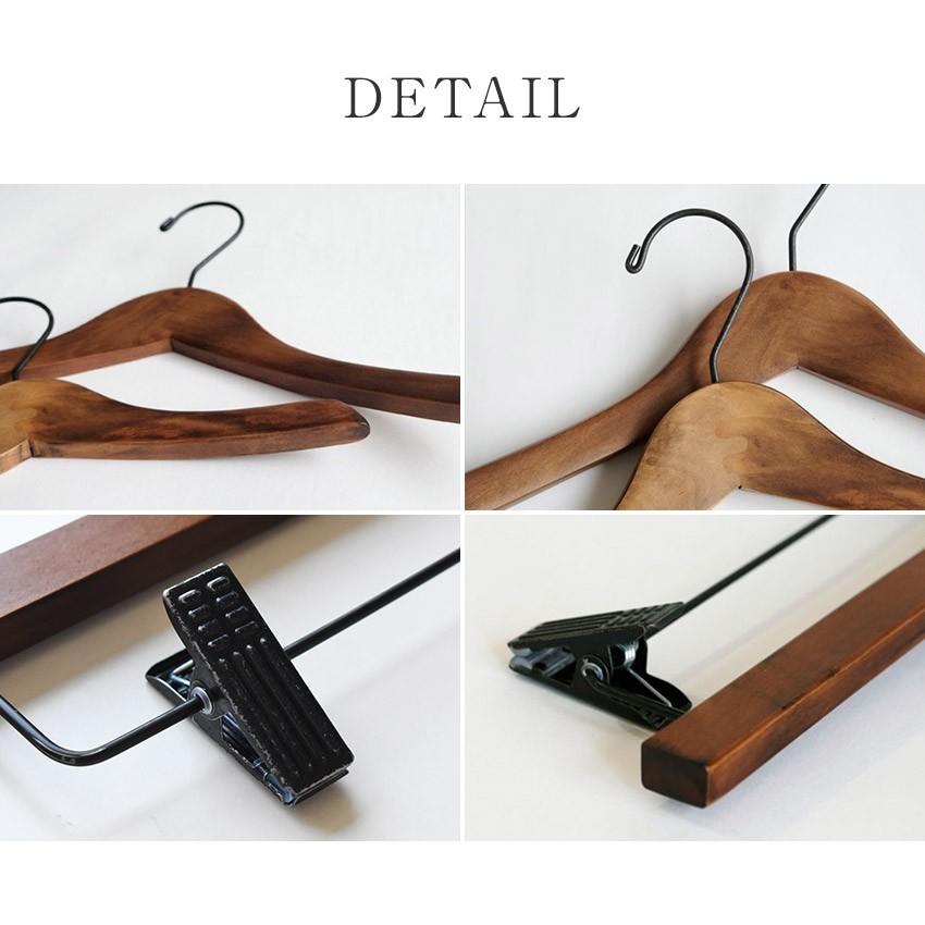 ウッド アイアン ハンガー Lサイズ 大人用 木製 プレスハンガー
