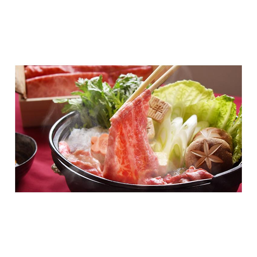 人形町今半 黒毛和牛すき焼き用薄切り肉 割下付き 約2〜3人前 化粧箱入り 送料無料  A4 A5  牛肉 肩 もも  500gしゃぶしゃぶ ギフト 贈答品 父の日 IH-N10の画像