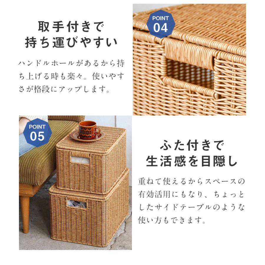 洗えるバスケット 蓋付きバスケット M・L 角型 ストレージ ストッカー