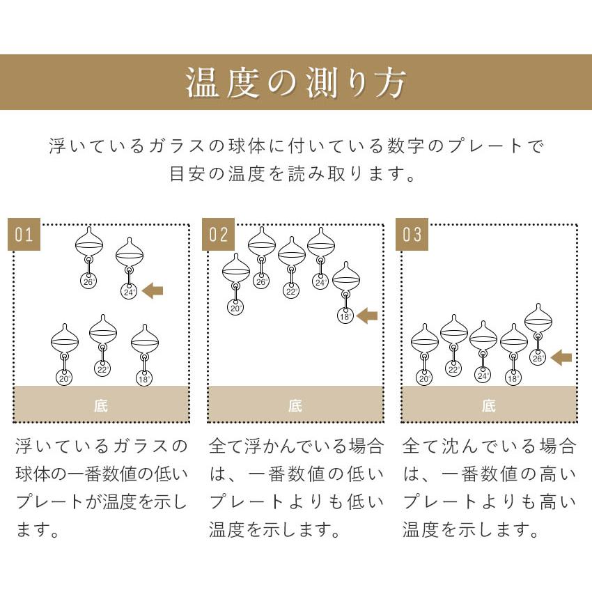 ガラスフロート温度計 しずくS ガリレオ温度計 ドロップ 雫 ミニ