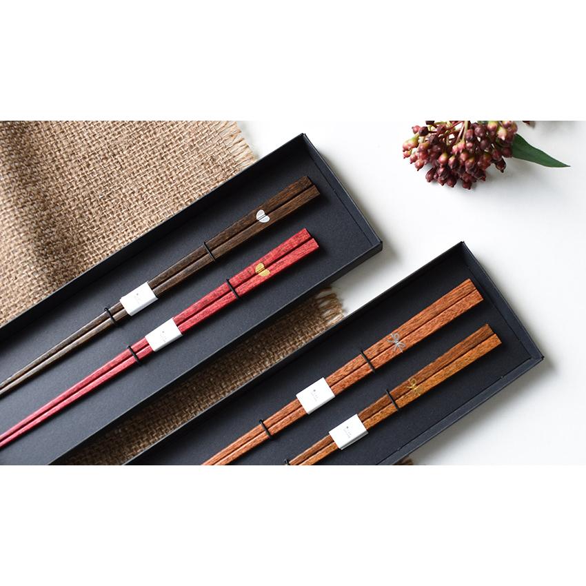 日本製 夫婦箸 ギフトセット リボン ハート 二膳 21cm 23cm 大人用