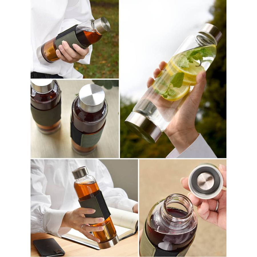 耐熱ガラス ティーボトル ストレーナー付き 420ml Sサイズ 茶こし付き