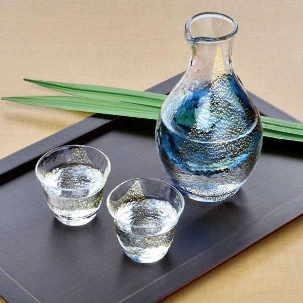 日本製 金箔 酒器三点揃え 木箱入り 冷酒セット 酒器セット ぐい呑み