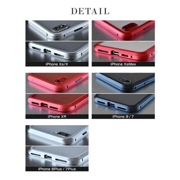 Apple アルミバンパー背面ガラス iPhoneケース 3点セット マグネット