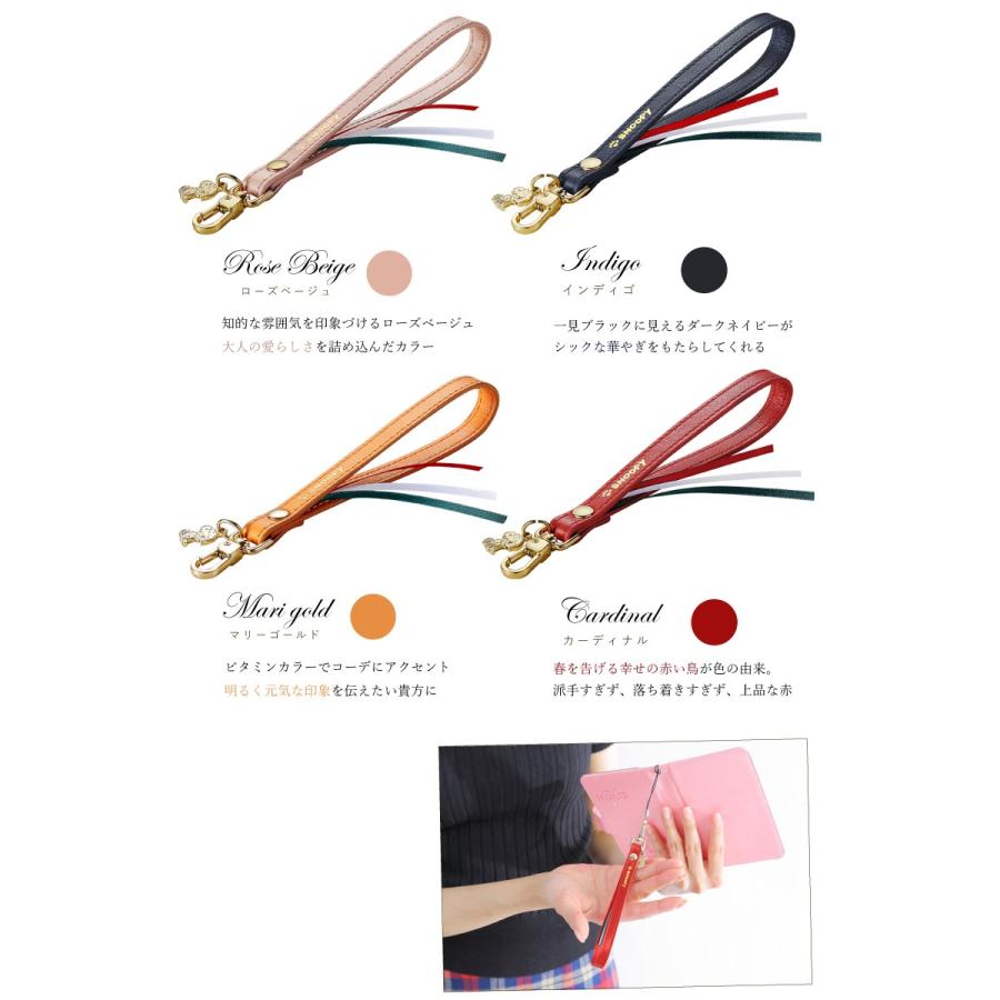 スヌーピー 本革 新作 人気 ハンドストラップ イタリアンレザー ショートストラップ フック式 Te540s スマートフォン 社員証 パスケース スマホ