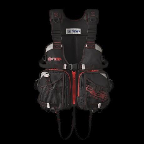 双進(SOSHIN) RBB ウェーディングゲームベスト ブラック×レッド フリー No.8738