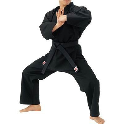 九桜 空手 黒 11号空手衣 師範・有段者用 上下セット 2号サイズ R3N2