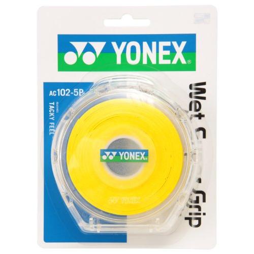 ヨネックス YONEX テニス バドミントン グリップテープ ウェットスーパーグリップ 5本入り 最高 イエロー AC1025P ケース付き 【一部予約！】