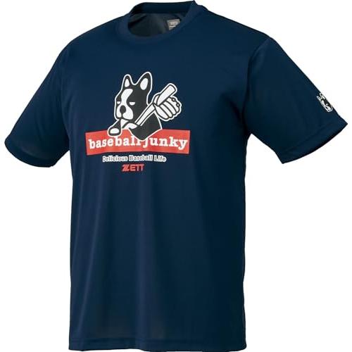 [ZETT] 野球 半袖シャツ ベースボールジャンキー Tシャツ メンズ ネイビー