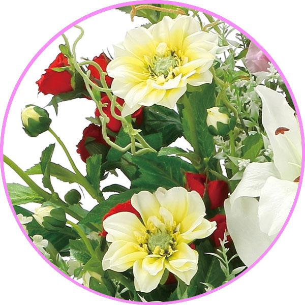 アートフラワー 造花 インテリア 光触媒 高級、ゆりのアレンジメント お祝いにも　トールキングスタンド1.4m（スチール製スタンド付）