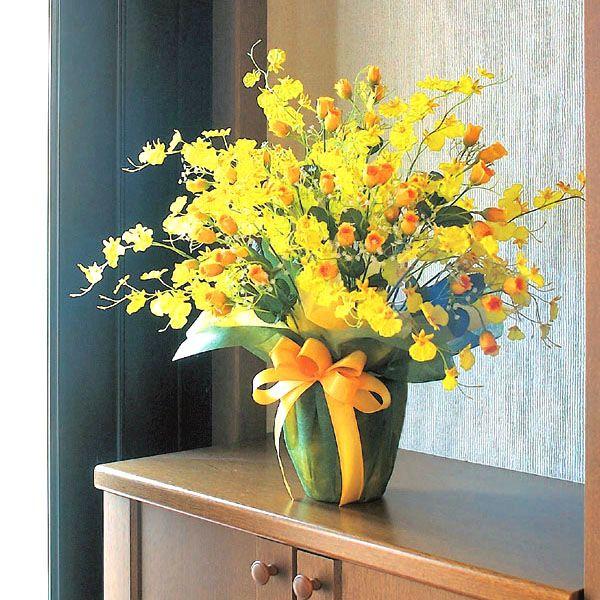 アートフラワーアレンジメント（光触媒造花）光の楽園 ゴールドストライク、あすつく・条件付 花束、アレンジメント