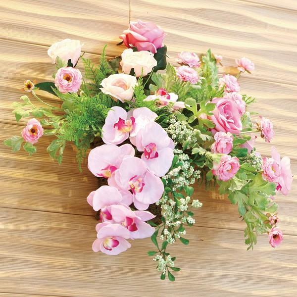 光触媒 胡蝶蘭アレンジメント（造花の胡蝶蘭、壁掛けタイプ）壁掛けクリスティピンク　あすつく・条件付